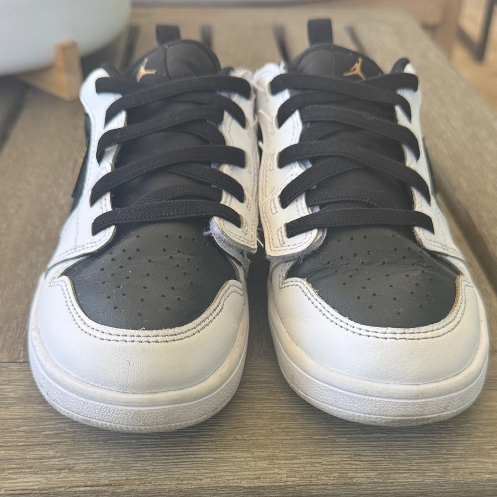 Air Jordan White and Gold Sneakers
